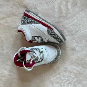 Jordan Kids White and Red Sneakers